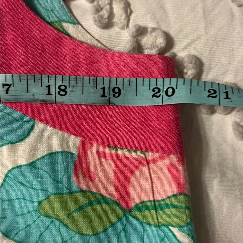 Lilly Pulitzer Vintage Shift Dress Pink Green Floral Size 10 Frogs 90s FLAWED - Picture 8 of 12